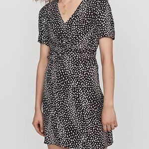 Maje Elegant Black and White Polka Dot Dress